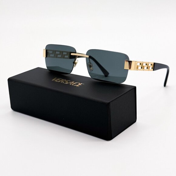 NEW VERSACE SUNGLASSES VE2298 1002/87 GOLD/GRAY WOMEN EYEWEAR VE2298 100287